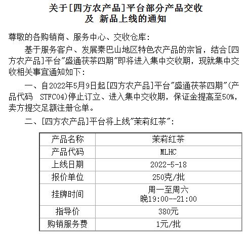 盛通四方2022四方农产品新品种上线公告